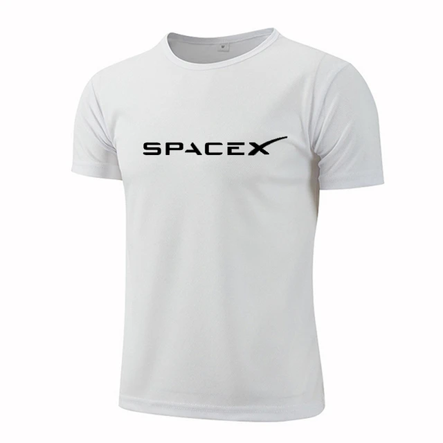 SpaceX-Camiseta negra con logotipo Space X para hombre, camisa deportiva para correr, de malla de secado rápido, Popular para novio 1