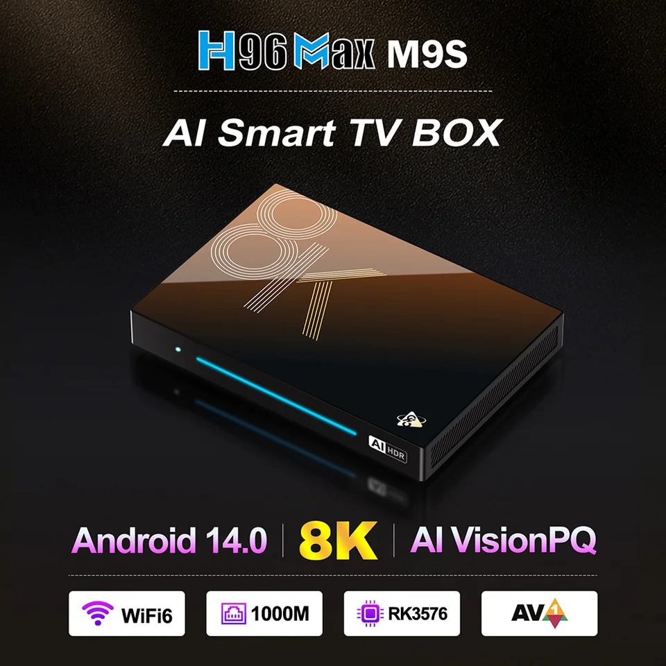 H96 Max M9 AI Smart TV Box アンドロイド14 ボックス TV Box H96 Max M9 8GB+128GB Android 14, RK3576 8 rdzeni