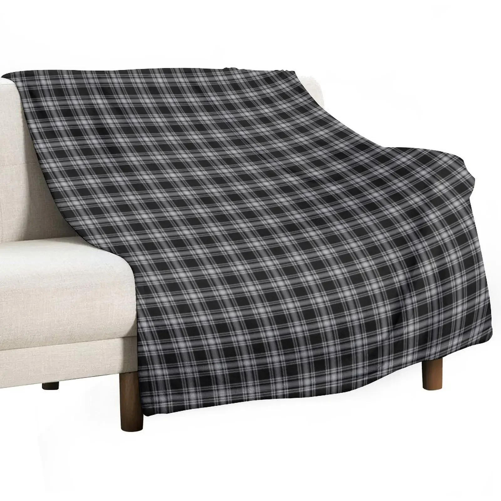 

Menzies Black Plaid Tartan Scottish Family Pattern Throw Blanket Quilt manga Blankets