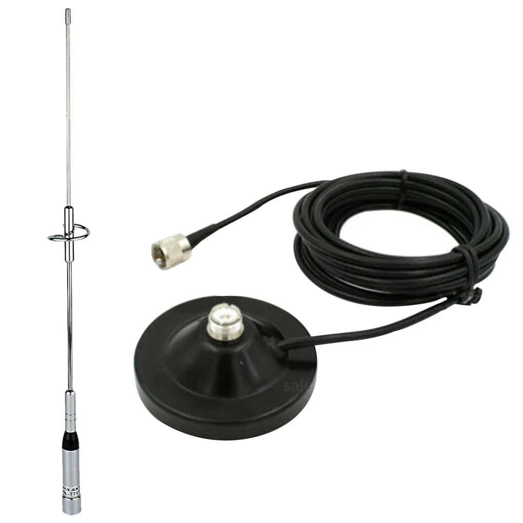 Televés Antenna Antenna Nagoya NL-770R Per Radio Mobili, Con Base Clip RB-400 E Cavo Da 5 Metri - Perfetta Per 144/430 MHz Kit Antenna Con Cavo 5 Metri