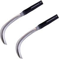 Mowing 2pcs Fierce Steel Willow Leaf Sickle Farming Sickle Harvest Garden Weeding Fork Gardening Hand Tool Sickle Garden Tool Ha 1