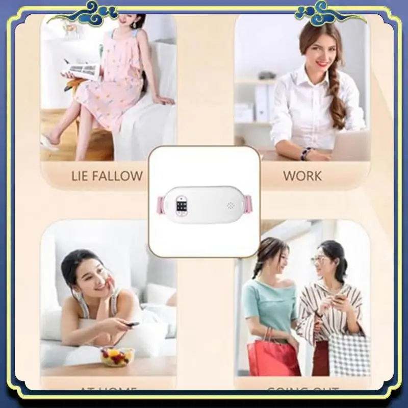 1 PCS Fabric Wrapping Heating Pad For Stomach Back Pain With 3 Heat & 3 Vibration Massage Modes