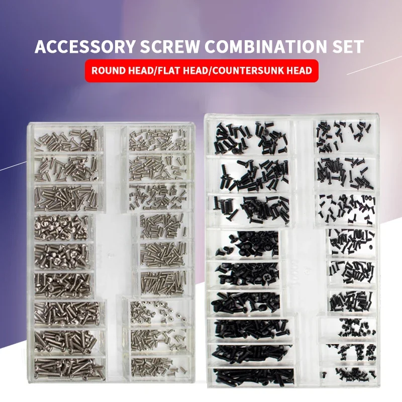 

500PCS Glasses Repair Screw Box Home Watch Repair 18 Combination Sets for Sunglasses Reading Glasses