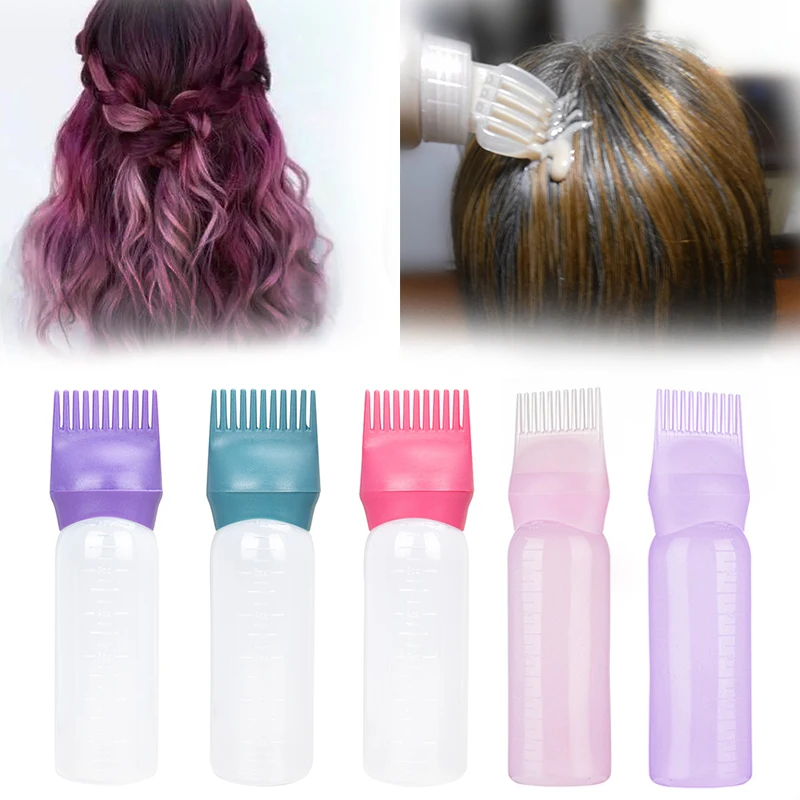 120MlHaarOlieApplicatorFlesKappersShampooFlesHervulbareHaarverfApplicatorWortelKam