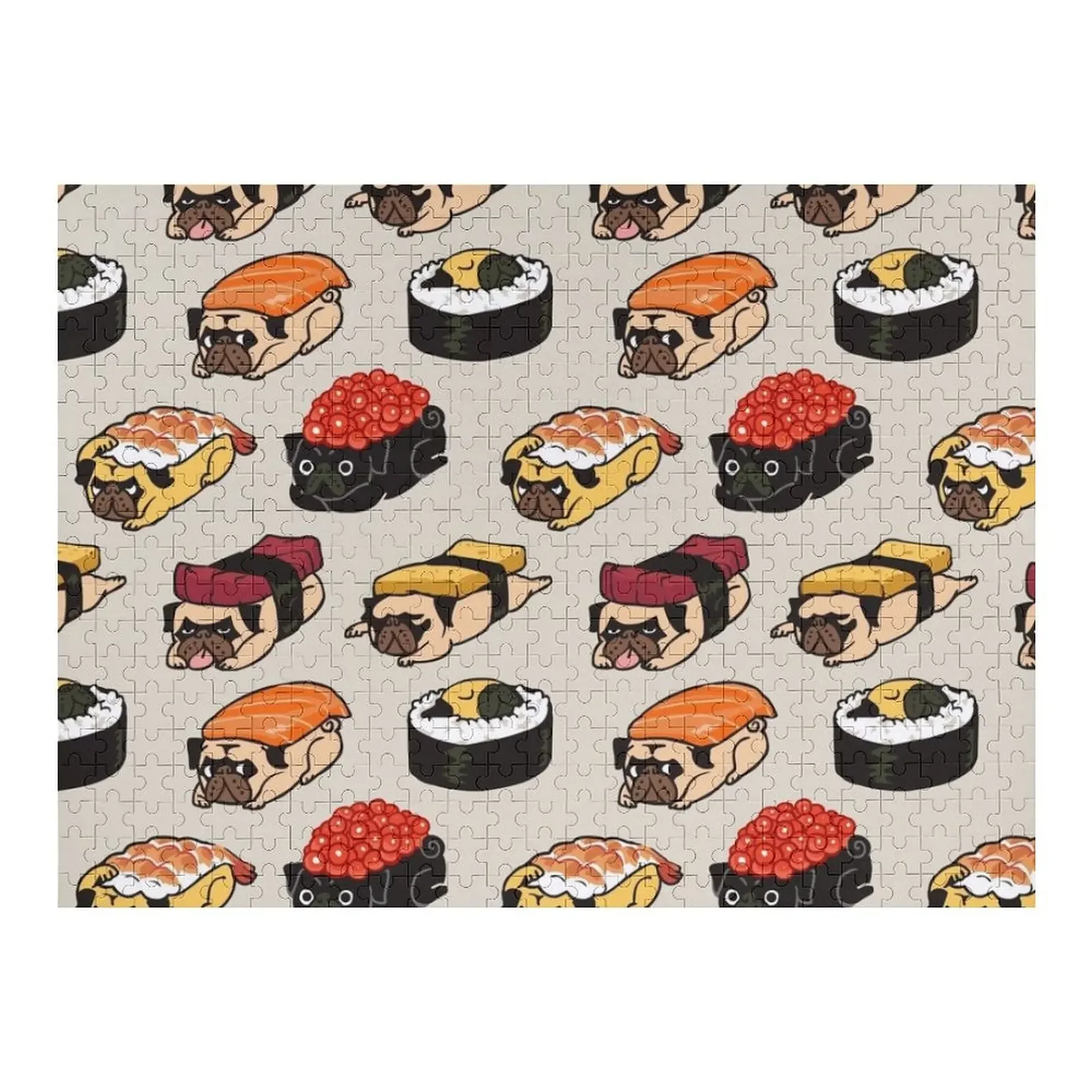 

Sushi Pug Jigsaw Puzzle Customizeds For Kids Custom Jigsaw Pieces Adults Puzzle