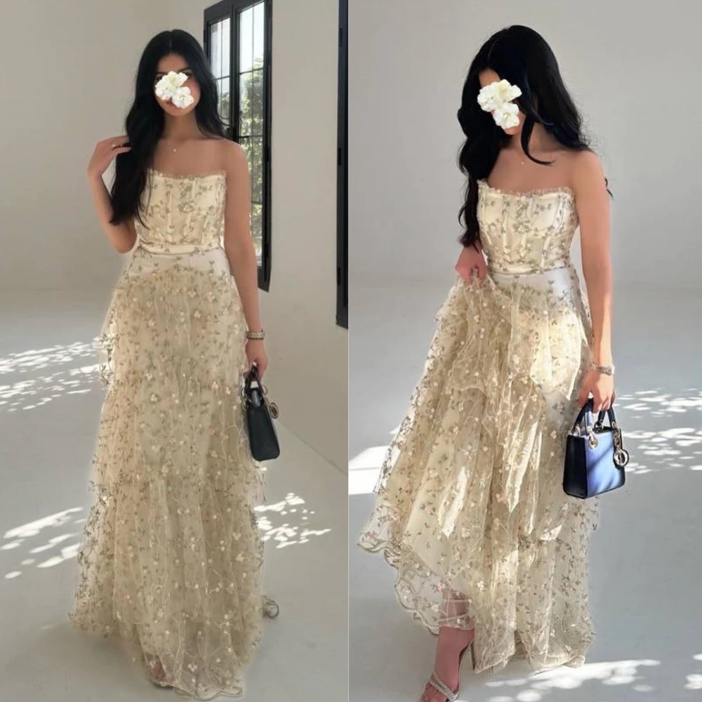 Prom Dress Saudi Arabia Exquisite Strapless Aline Floor