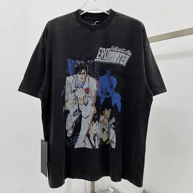 

Luxury 2024ss ERD High-Quality Vintage Torn Cotton Short-Sleeved T-Shirt