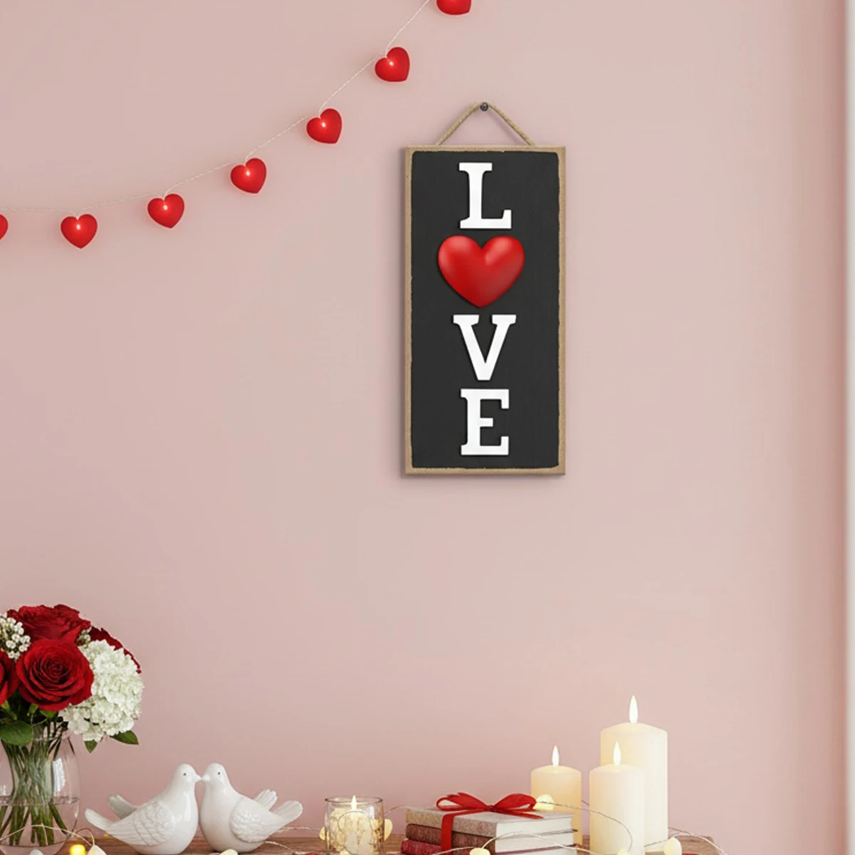 1PC, Valentine's day, creative and simple white heart-shaped decorative item, Valentine's Day room decoration