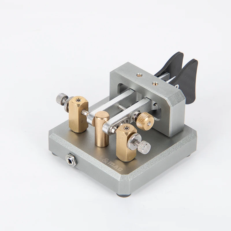 

Lao Mao Silver CW Morse Key Dual-Paddle Telegraph Key Keyer For Radio Users Stainless Steel Brass Aluminum Alloy