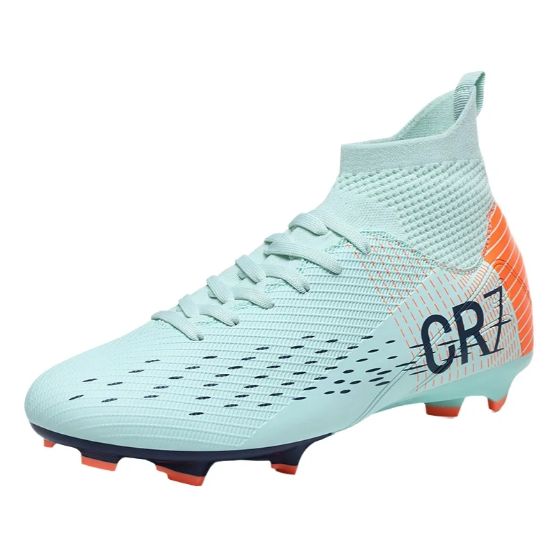 Enhanced Breathable Youth Football Shoes with Color Block Design