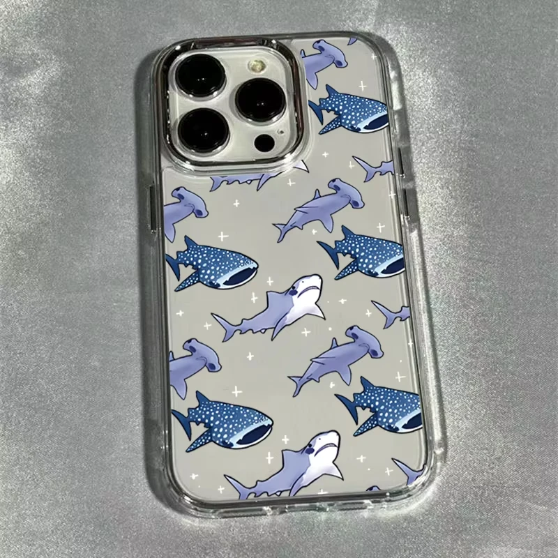 Summer Ocean Shark Design Soft Clear Phone Case Cover