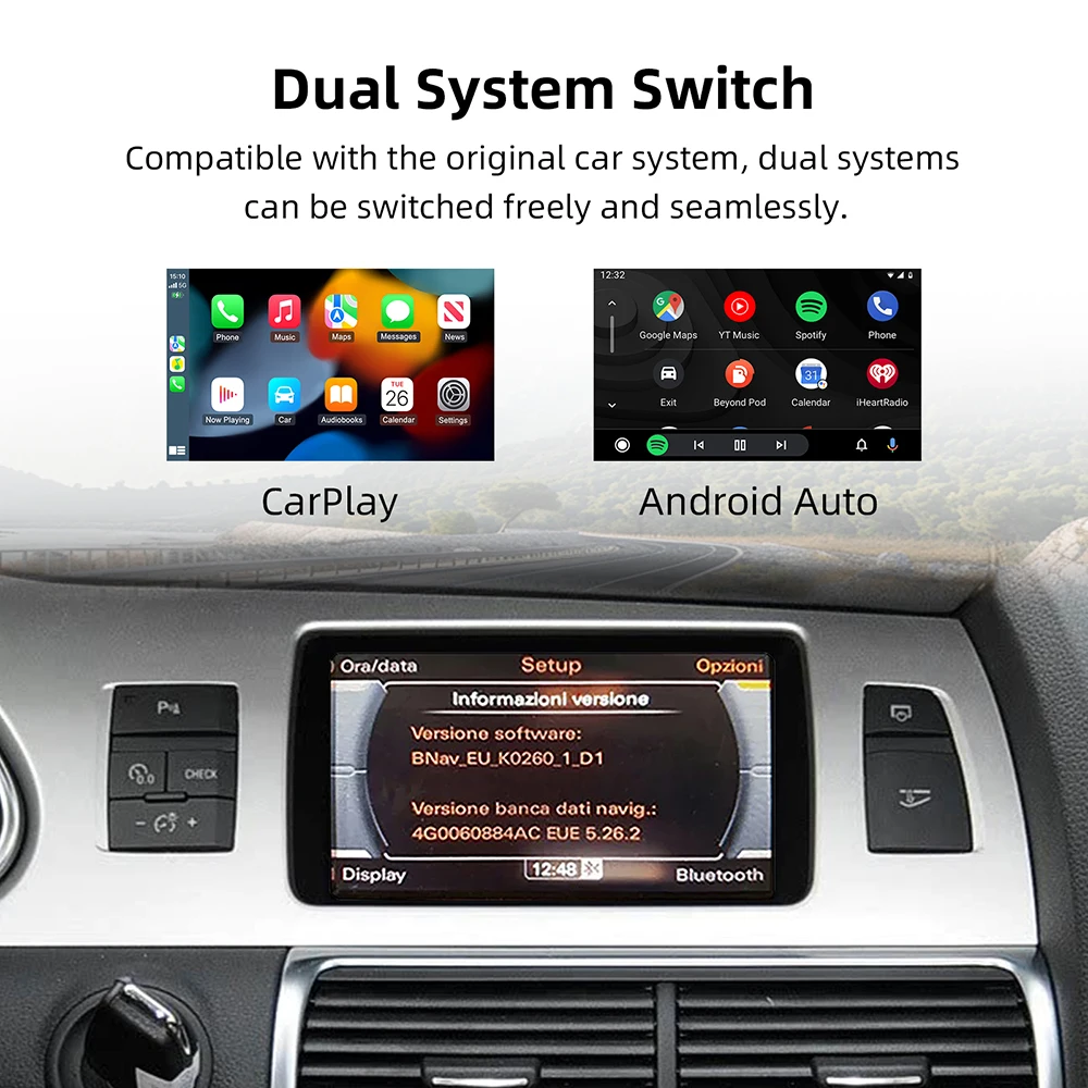 Per Audi A6 Q7 2009-2015 Wireless CarPlay Android Auto con sistema MMI 3G con AirPlay Mirror Link Navigazione Bluetooth - Image 3