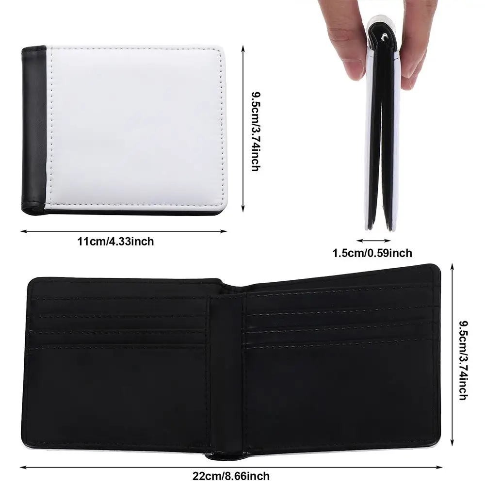 Sublimation Heat Transfer Wallet PU Wallet for Women Men DIY Multi Card Holder Wallet for Work Travel Printing Blank Purse 5