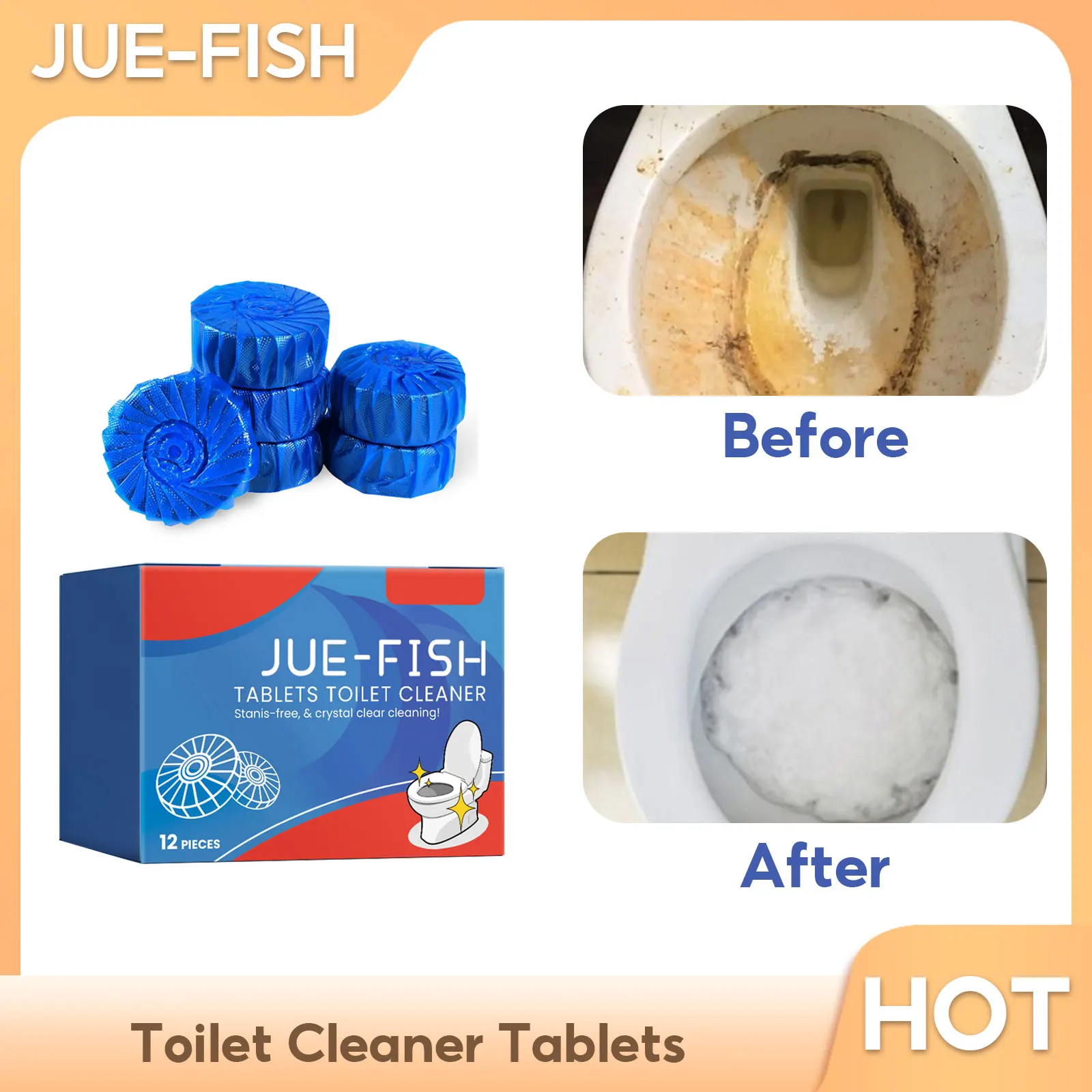 

Toilet Cleaner Tablets Blue Bubble Deodorizing Bathroom Restroom Freshener Urine Stain Yellow Dirt Cleaning Toilet Bowl Cleaner