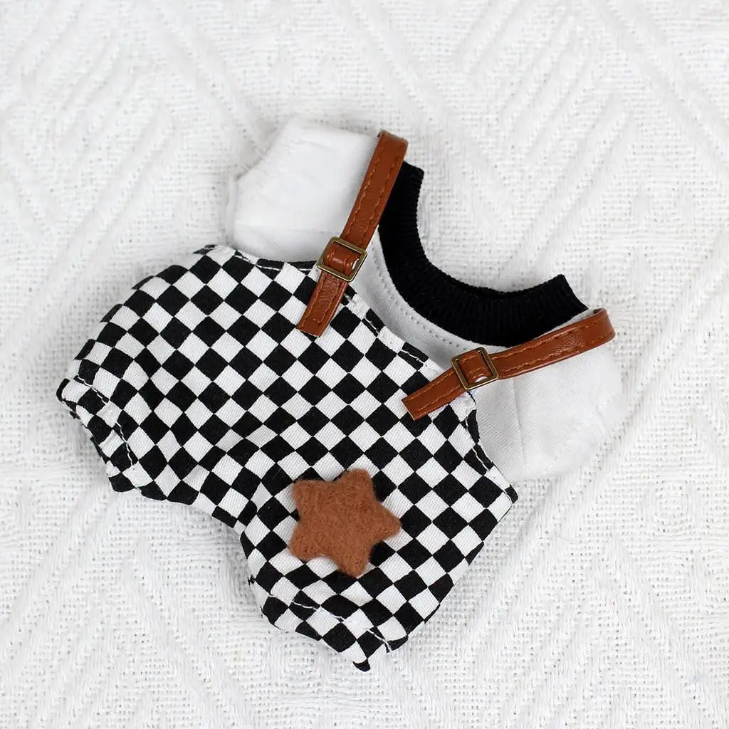 thumbnail image 1 of Ropa y accesorios para muñecas de peluche de 17 cm, conjunto de pantalones y mono para ídolos de Corea del Kpop Exo Labubu, ropa para muñecas Macaron, regalo, 1 of 5