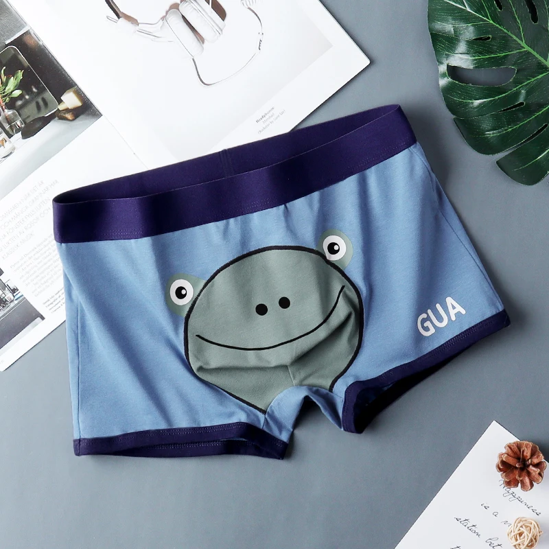 SQINUSQN 남성용 통기성 복서 팬티, 귀여운 작은 개구리, 편안한 남성 속옷, 언더팬츠 사이즈 M-4XL, 신제품