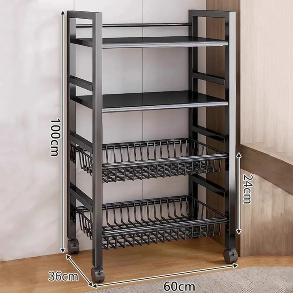 Kitchen Shelf Floor Multi-Layer Microwave Oven Shelf Domestic Storage Rack Pot Rack Vegetable Basket Trolley Storage storage rack