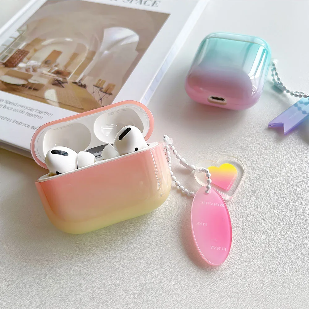 Airpod Pro Case I12 Tws Airpods Pink Fashion Gradient Rainbow