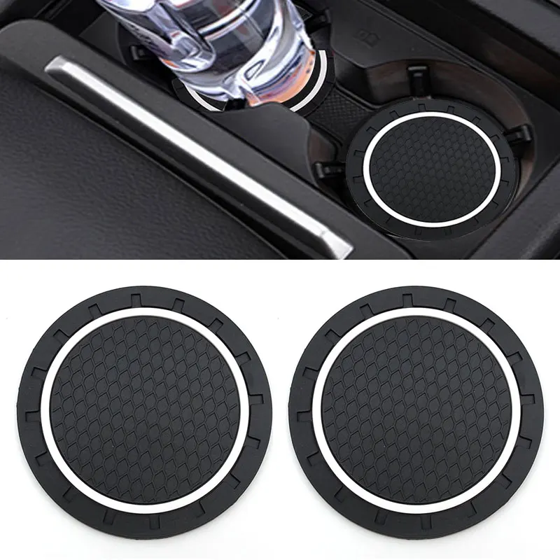 2PCS/LOT 7.2CM Universal PVC non-slip mat car coaster water cup slot car decoration interior accessories stickers auto styling