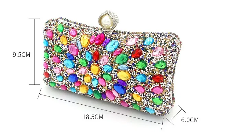 2023 Top Quality Colorful Stone Evening Bags Ful Side Pearl Hasp Wallets Chain Dinner Banquet Wallets Drop Shipping