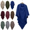 Dubai Turkey Eid Hijab 2 Layer Scarf Women Muslim Headscarf Ramadan Malaysia Prayer Garment Khimar Abayas Islam Headdress Nikab