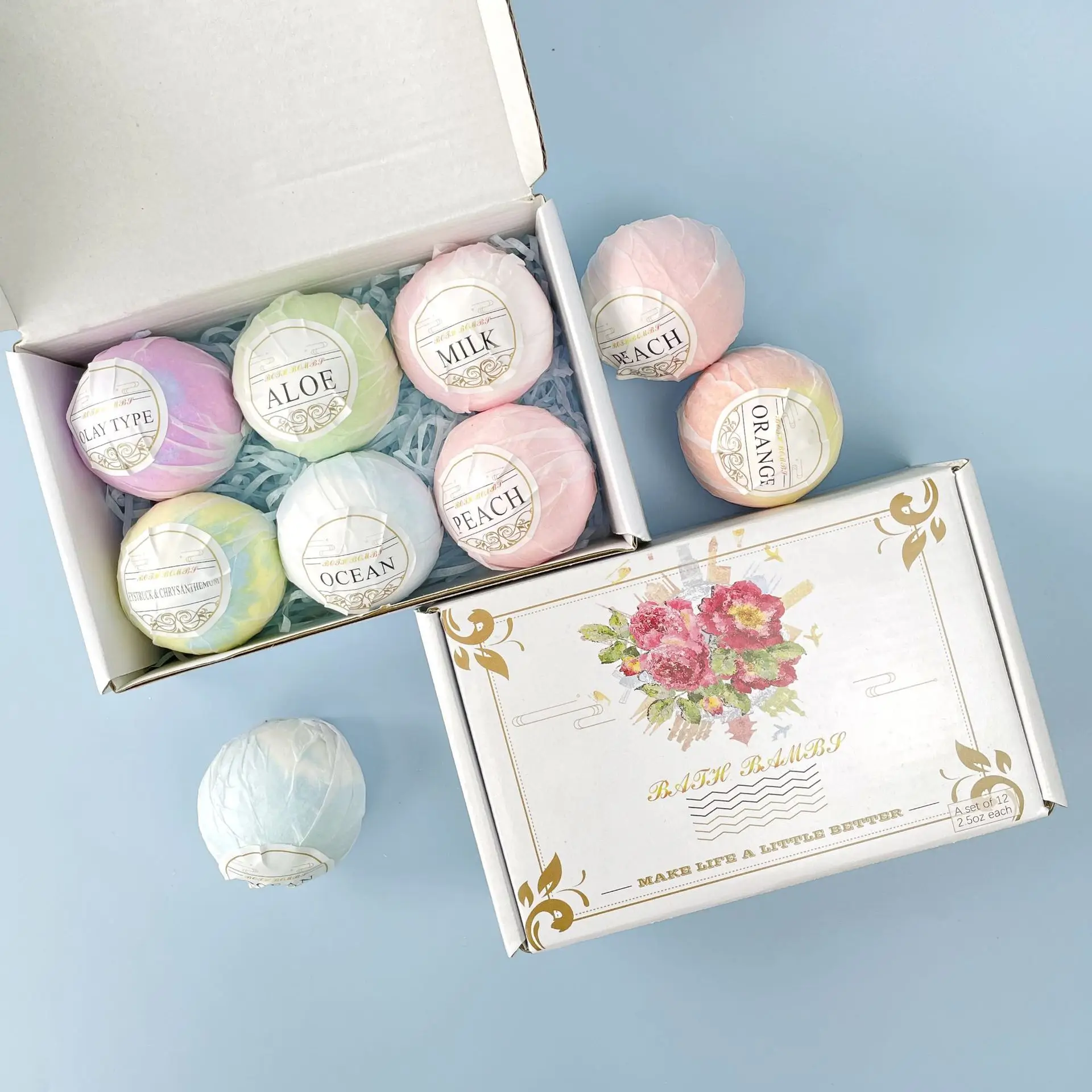 

Essential Oil Bath Bombs Bubble Ball 6-Pack Set Body Scrub for Bath Long Lasting Fragrance Hydrate Skin Spa Salts for Body