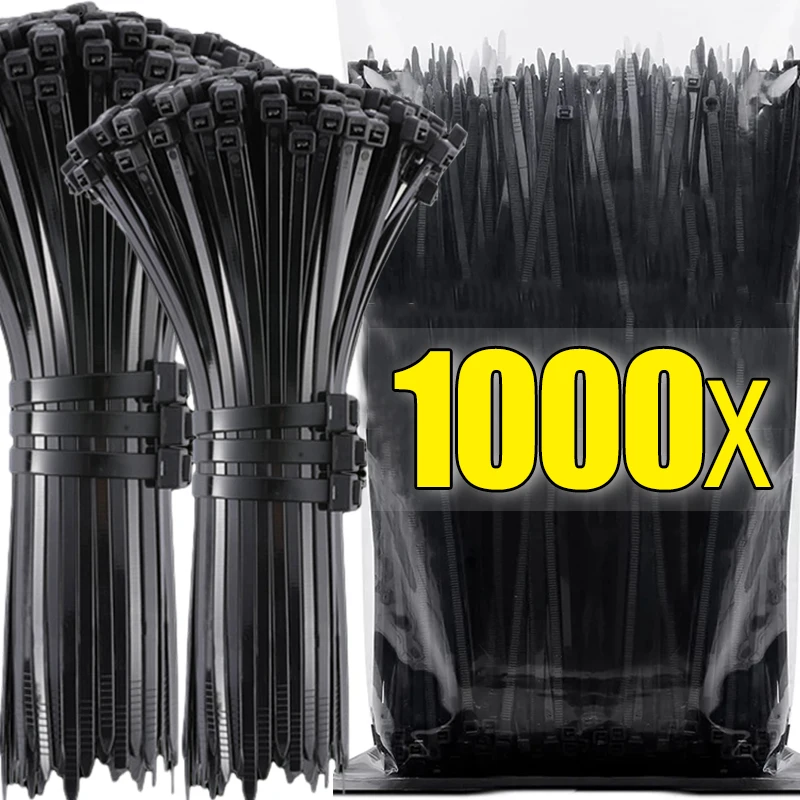 1000/100 шт., пластиковые нейлоновые стяжки для кабелей
