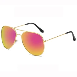 Timeless Retro Aviator Sunglasses with Colorful Mirror Lenses (08)