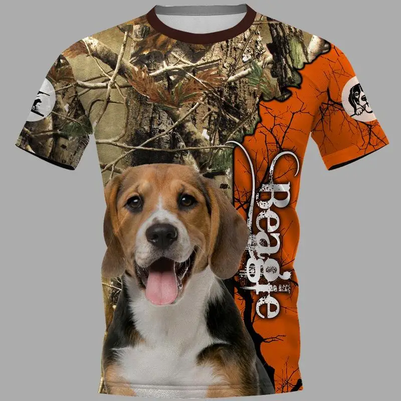 Hx Nieuwste Populaire Unisex T-shirt Mannen Streetwear Dieren Beagle 3D Print Harajuku Korte Mouwen Casual Trui Drop Shipping