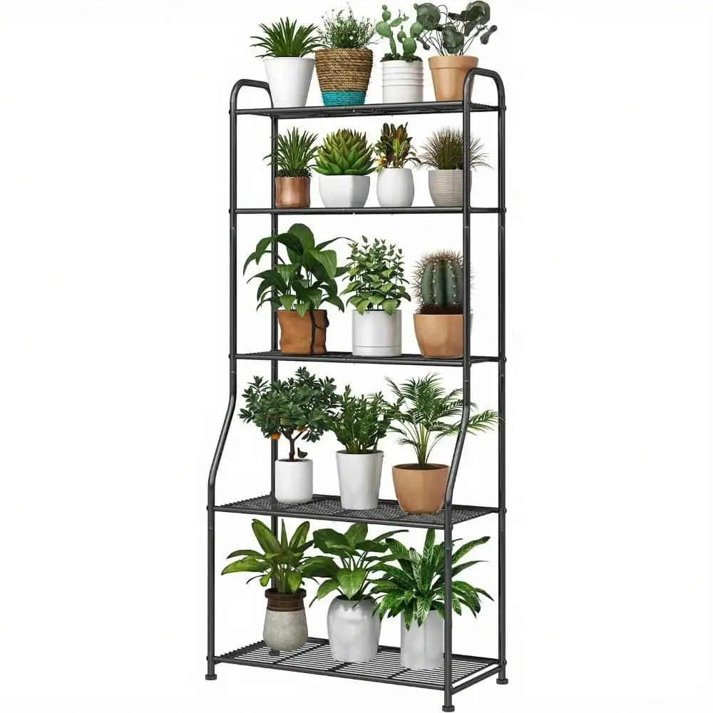 Plant Stand Plant Shelf for Indoor Outdoor, Waterproof Metal Tall for Living Room Bathroom Balcony Garden 2