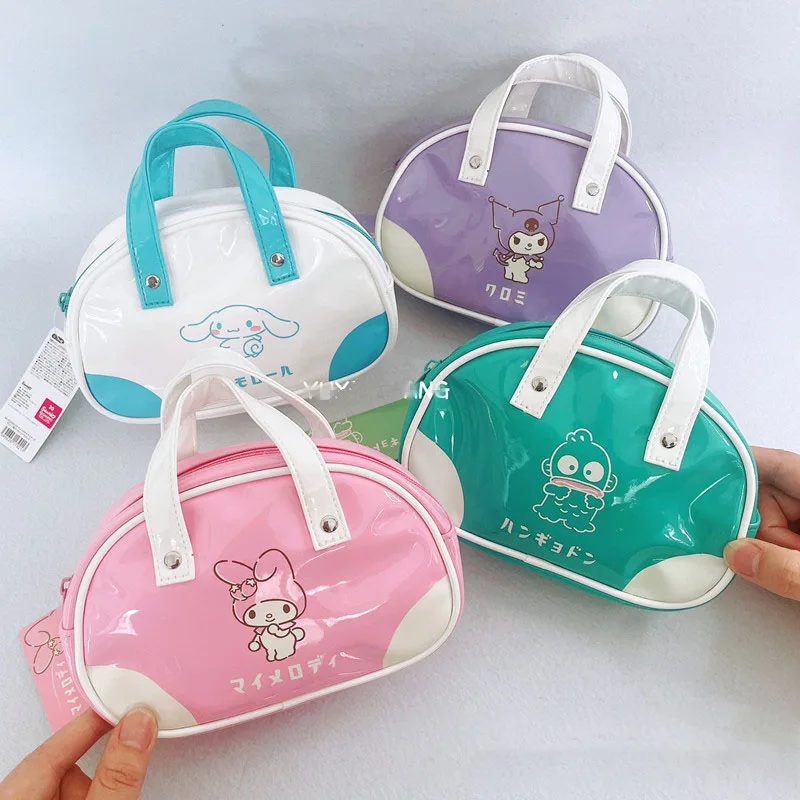 Sanrio Portable Women Cosmetic Bag Leather Zipper Makeup Bags Kawaii