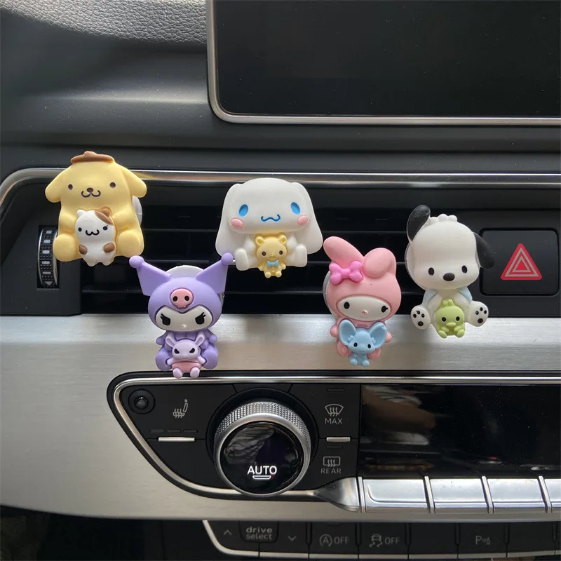 

Anime Figure Diy Auto Vents Clip Air Freshener Kuromi Melody Pochacco Pompom Purin Cinnamoroll Car Air Outlet Decoration Gifts