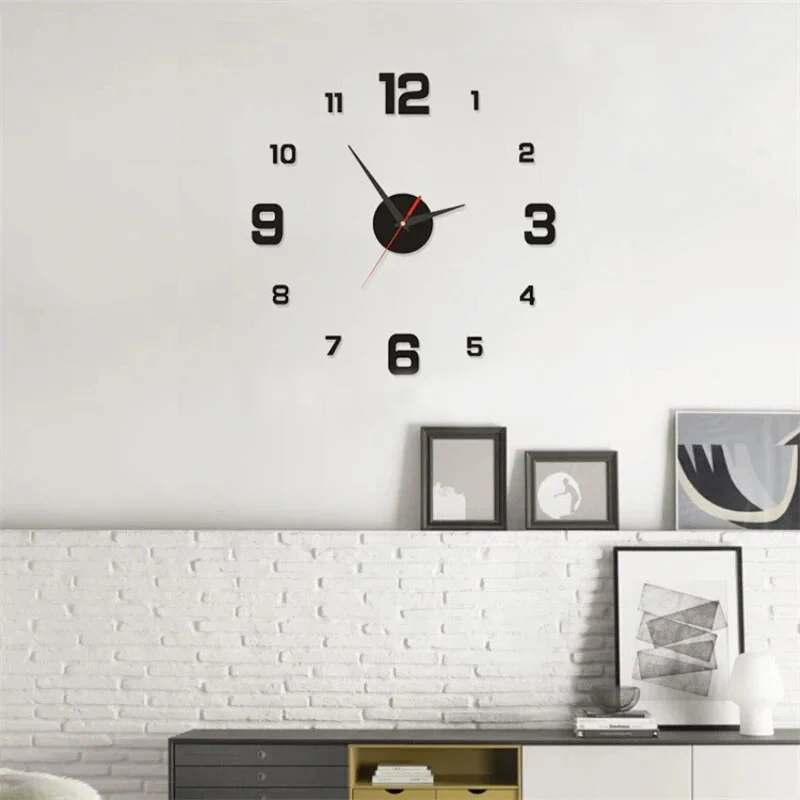 Description Picture 3 of itemModern Design Wall Clock 2D DIY Quartz Clock Fashion Watch Acrylic Mirror Stickers Living Room Home Decoration Wall Decor