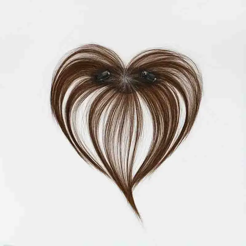 Topper per capelli umani veri al 100% per le donne Capelli lisci Volume Boost Traspirante Confortevole potenziamento dell'attaccatura dei capelli sulla fronte Aspetto naturale - immagine 2