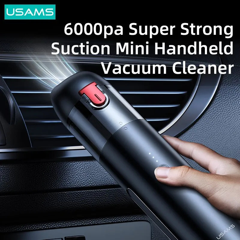 

USAMS Portable 6000Pa Car Vacuum Cleaner Tool Kit Strong Suction Mini Handheld Auto Wireless Vaccum Cleaner For Car Home Kitchen