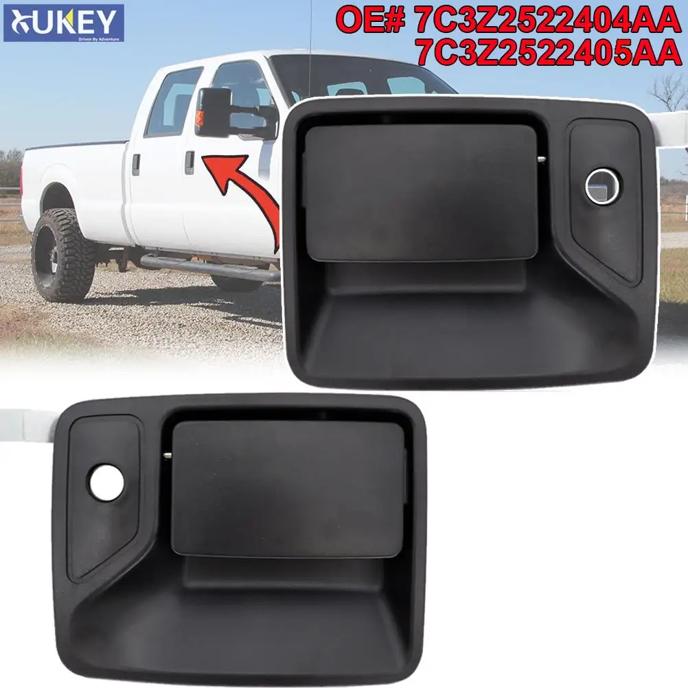 

2x Car Front Door Handle Exterior Set For Ford F-250 F-350 F-450 F-550 F-650 Super Duty 1999 - 2016 7C3Z2522405AA 7C3Z2522404AA