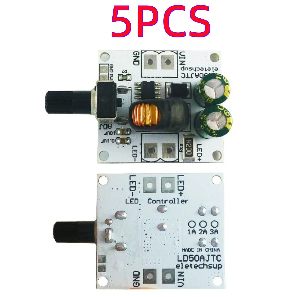 

5PCS 72W Handle Dimming DC 6V 9V 12V 24V 36V 48V LED Driver Module 0-3A Adjustable Constant Current Board TTL PWM Controller