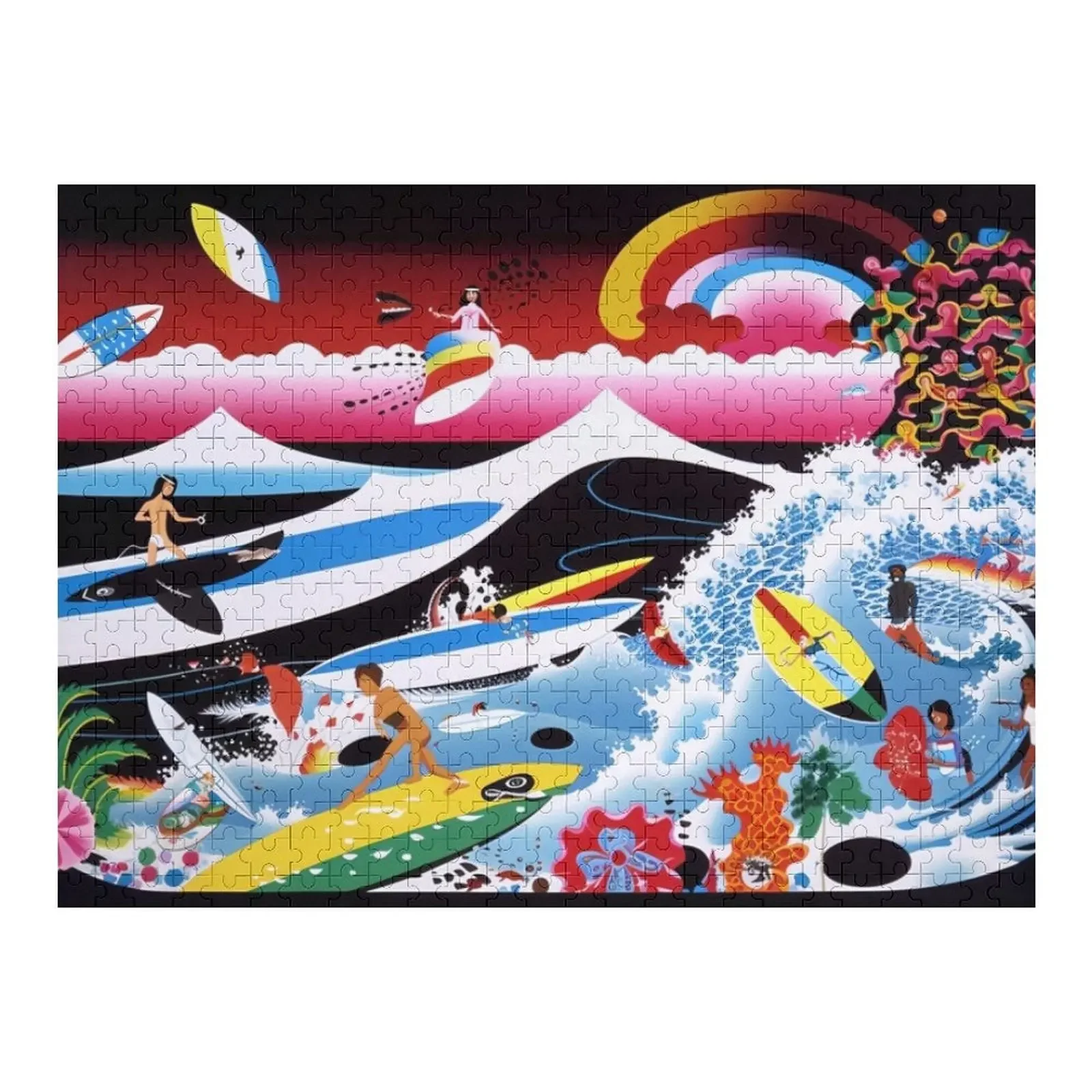 

Colorful Surf Jigsaw Puzzle Toddler Toys Personalized Gift Custom Wood Puzzle