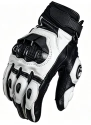 Enhanced Protective Breathable Motorcycle Gloves with Touch - Screen Capability - M (White)