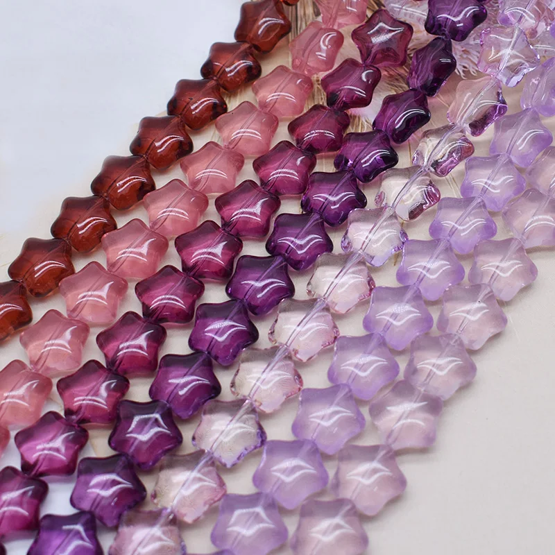 18mm 10pcs 혼합 색상 유리 구슬 다채로운 핑크 문 유리 구슬 Jewelny 만들기 DIY를위한 느슨한 스페이서 비즈