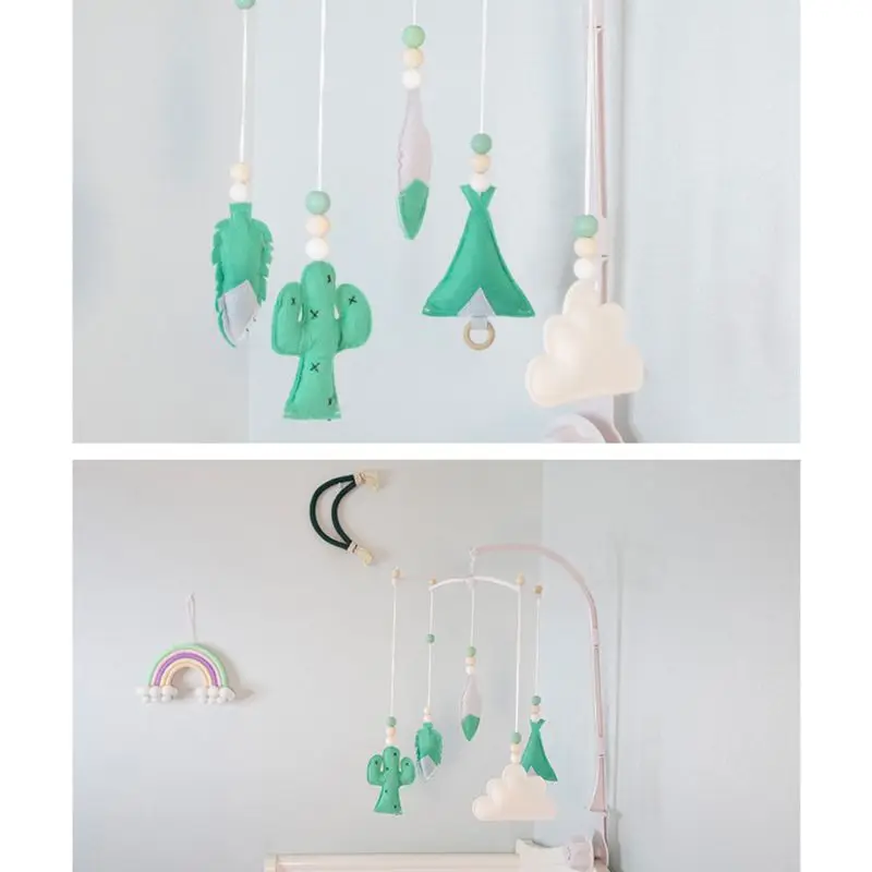 

Baby Nordic Wood Beads Wind Chimes Crib Bed Mobile Rattles Room Hanging Toy