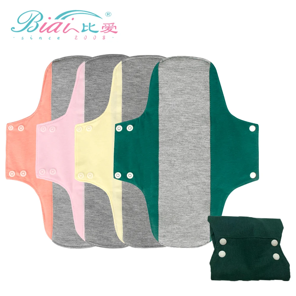 

BIAI 22*28CM 5PCS Washable Graphene Menstrual Cloth Pads Cotton Reusable Care Pads Female Menstrual Pad Breathable Sanitary