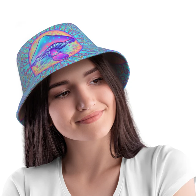 Funny Bucket Hats Hippie Bucket Hat Psychedelic Funny Mens Hat Fishing  Accessories for Travel Must Haves