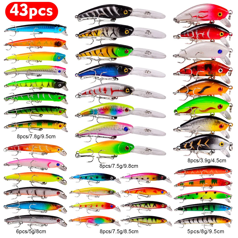 Fishing Lure Kit with Box, Soft and Hard Bait Set, Gear Layer, Minnow Metal  Jig, Spoon for Bass, Pike, Crank Tackle, Accessories - AliExpress