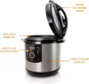 12 Quart Digital Pressure Cooker with 15 Preset Options and Glass Lid, Silver 3