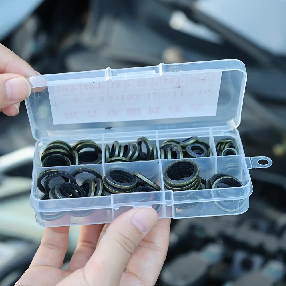M6-M16 Sump Plug Gasket Car Oil Drain Screw Combined Sealing Washer Bonded Seal Gasket Oil Resistant O Ring Combination