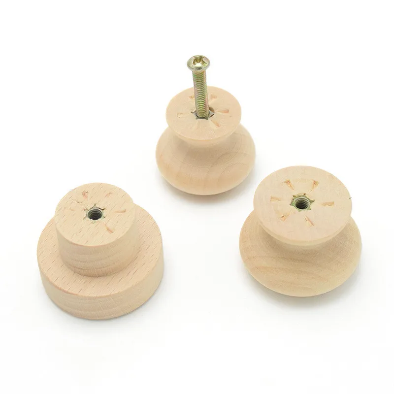Natural Wood Hook Clothes Hanger Wall Mounted  Round Decorative Key Holder Door Handle Bathroom Accessories Decorative Hooks 3