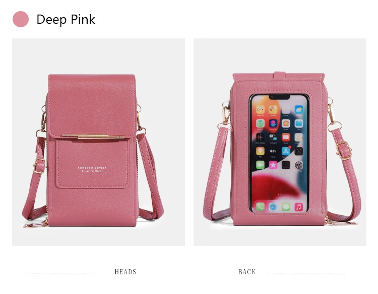 Touchscreen-Handy tasche, Mini-Klappe-Umhängetasche, Mode-Kunstleder-Geldbörse, vertikale Geldbörse mit Kartens ch litzen – Detail 17