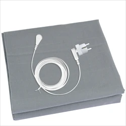 Silver Fiber Grounding Bedsheet with Organic Cotton for Natural Wellness and Stress Relief (Grey with EU plug)