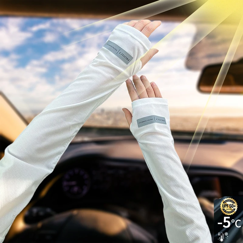 2 paires de manchons de protection solaire surdimensionnés pour hommes et femmes, manches amples d'été pour activités de plein air avec protection UV, manches longues pour la conduite et activités extérieures